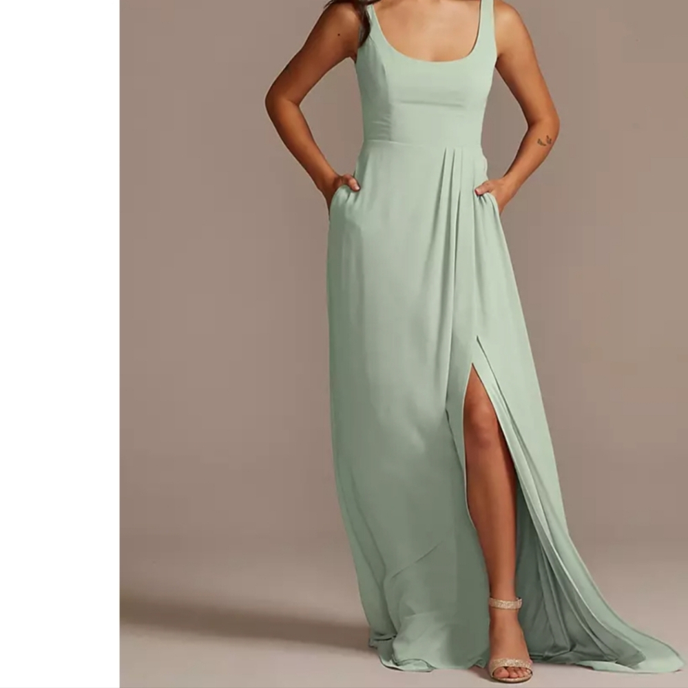 Chiffon Tank Scoop Neck Dress